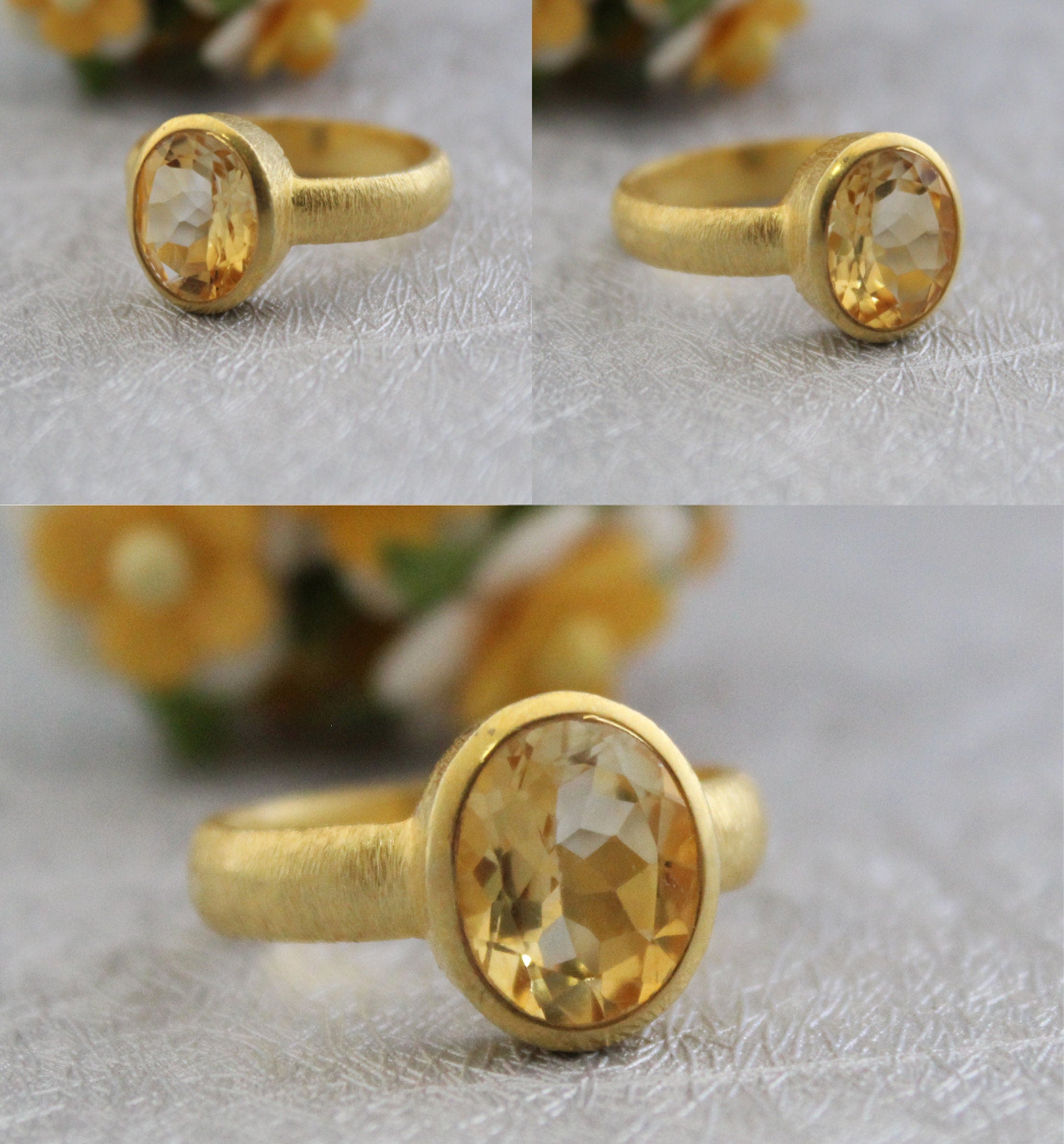 Yellow Citrine Gemstone Ring, November Birthstone Jewelry, Boho Statement Jewelry, Birthday gifts, personalized gifts for her