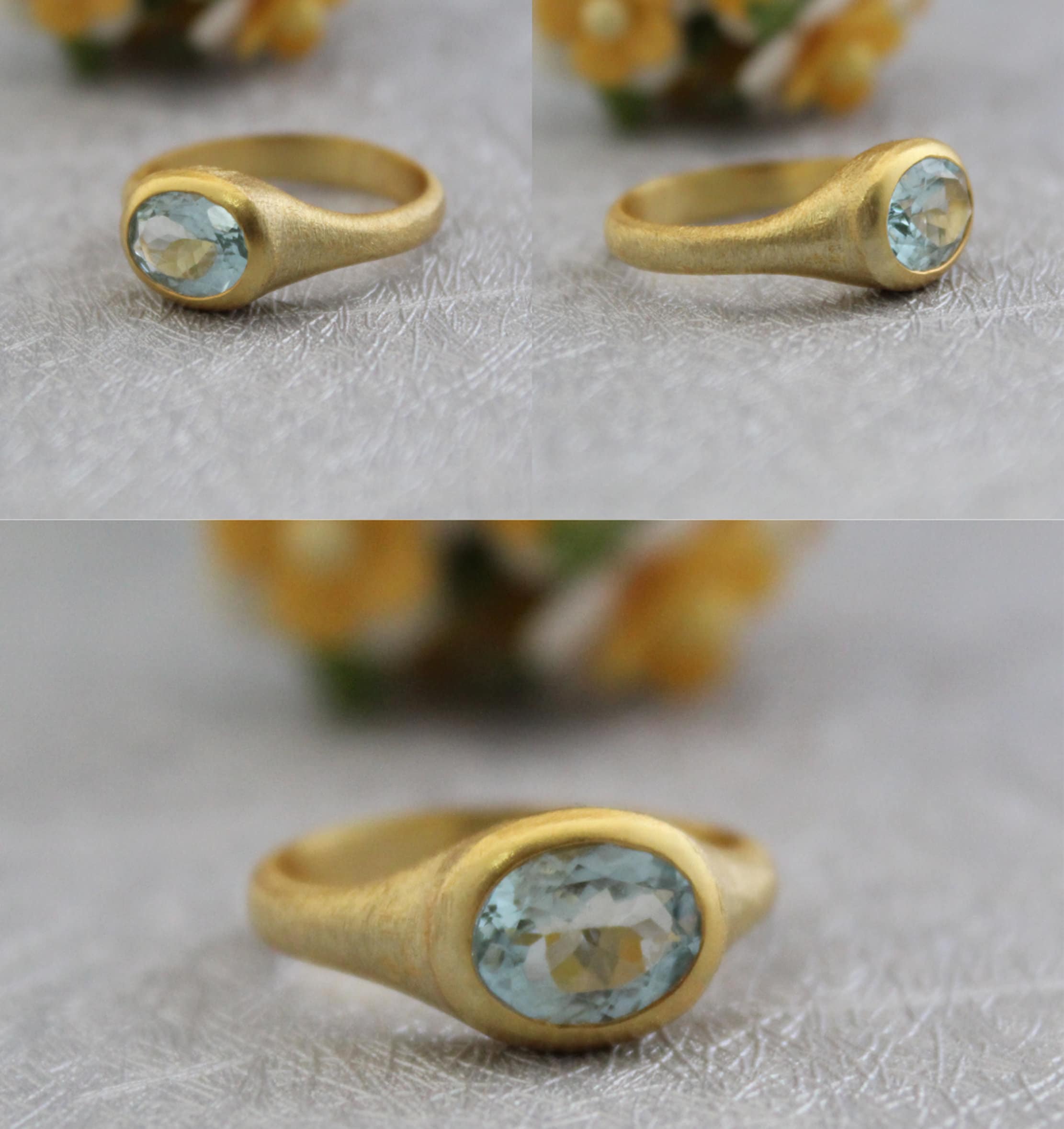 Natural Aquamarine Ring, Solitaire Ring, March Birthstone Ring, dainty promise ring, Blue Gemstone Ring, Engagement ring, Wedding Gifts