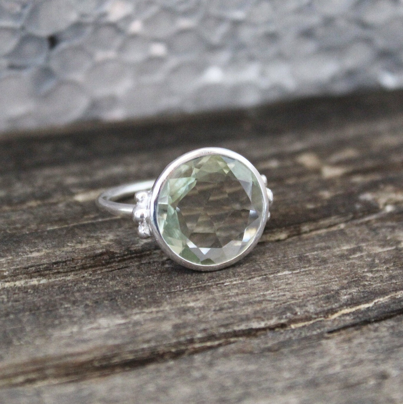Green Amethyst Prasiolite Ring, Green Gemstone Rings, Anniversary Gift, Handmade jewelry, designer ring