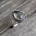 Sterling Silver Black Rutile Quartz Ring, Handmade Gemstone Jewelry, Tourmalated Black Rutile Quartz Ring 925 Sterling Silver Ring