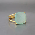 Aqua Chalcedony Ring: Sterling Silver March Birthstone Jewelry