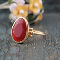 Dainty Carnelian Ring, Handmade 925 Sterling Silver Gemstone Jewelry, mom jewelry gifted, handmaderings jewelry