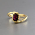 Natural Garnet Ring, Dainty Silver January Birthstone, Gold Filled Ring, Nature Inspire Ring, Gift For Her