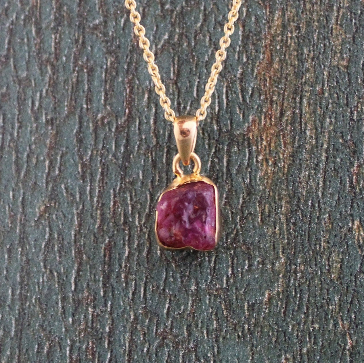 Raw Pink Tourmaline Necklace: Gold Plated Sterling Silver Pendant, October Birthstone, Silver, Gold Vermiel