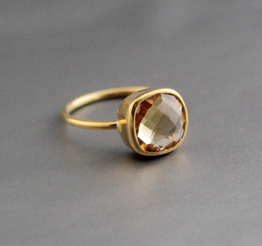 Genuine Citrine Ring, November Birthstone, Handmade Gemstone Jewelry, Gift for Mom, Delicate Ring, Unique Gemstone Rings