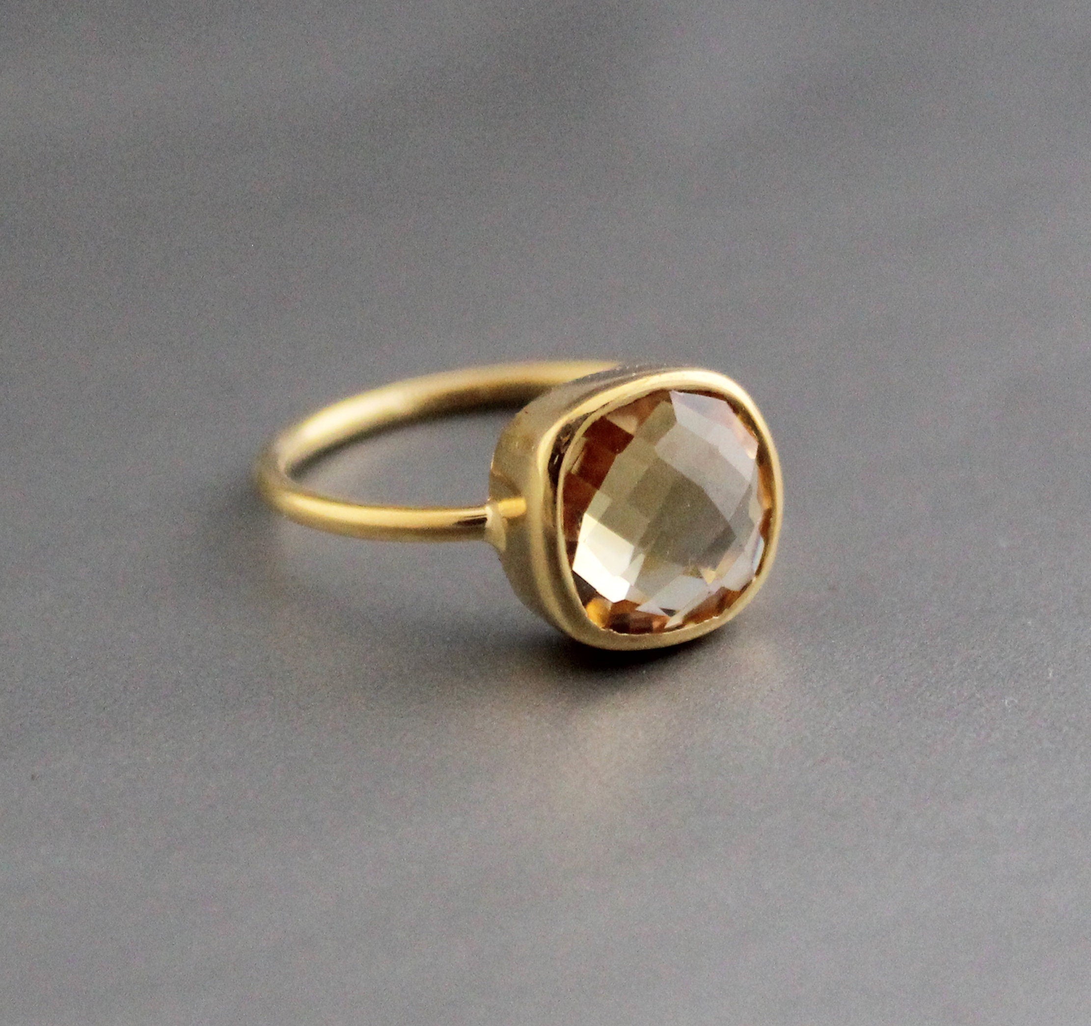 Genuine Citrine Ring, November Birthstone, Handmade Gemstone Jewelry, Gift for Mom, Delicate Ring, Unique Gemstone Rings