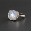 Handmade Rainbow Moonstone Ring, Sterling Silver Gemstone Jewelry, June Birthstone, Birthday Gifts, Gemstone Ring, Unique Jewelry