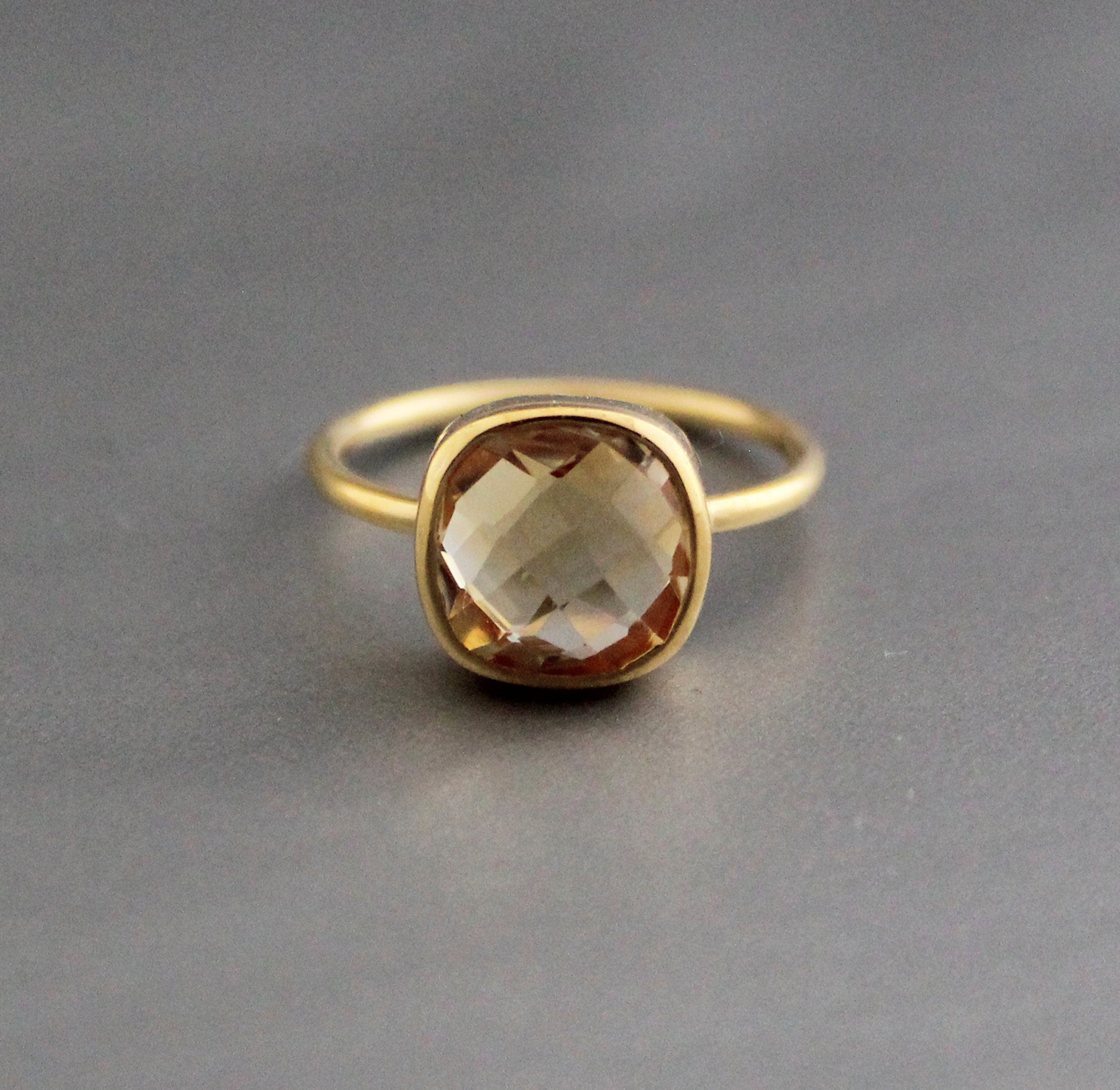 Genuine Citrine Ring, November Birthstone, Handmade Gemstone Jewelry, Gift for Mom, Delicate Ring, Unique Gemstone Rings