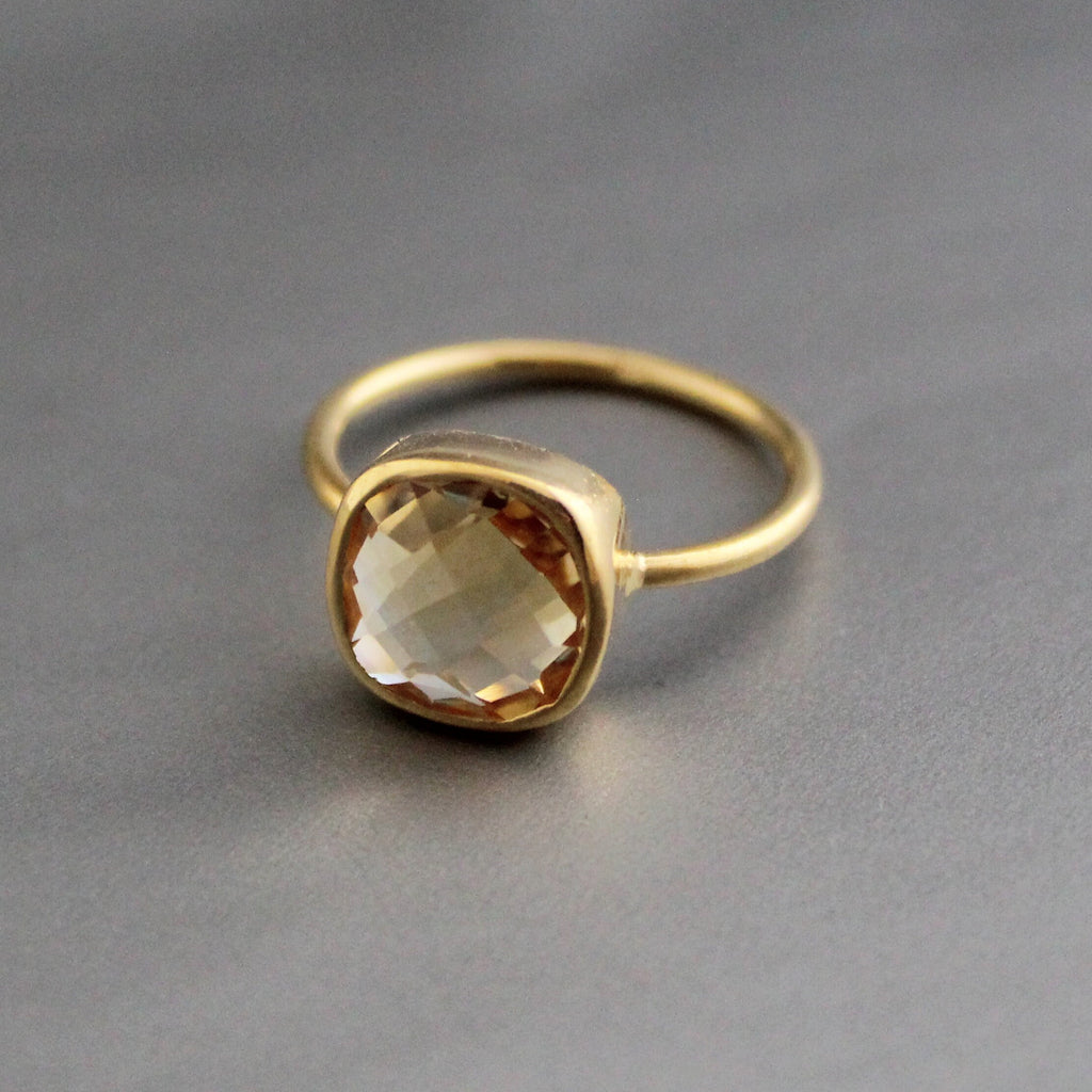 Genuine Citrine Ring, November Birthstone, Handmade Gemstone Jewelry, Gift for Mom, Delicate Ring, Unique Gemstone Rings