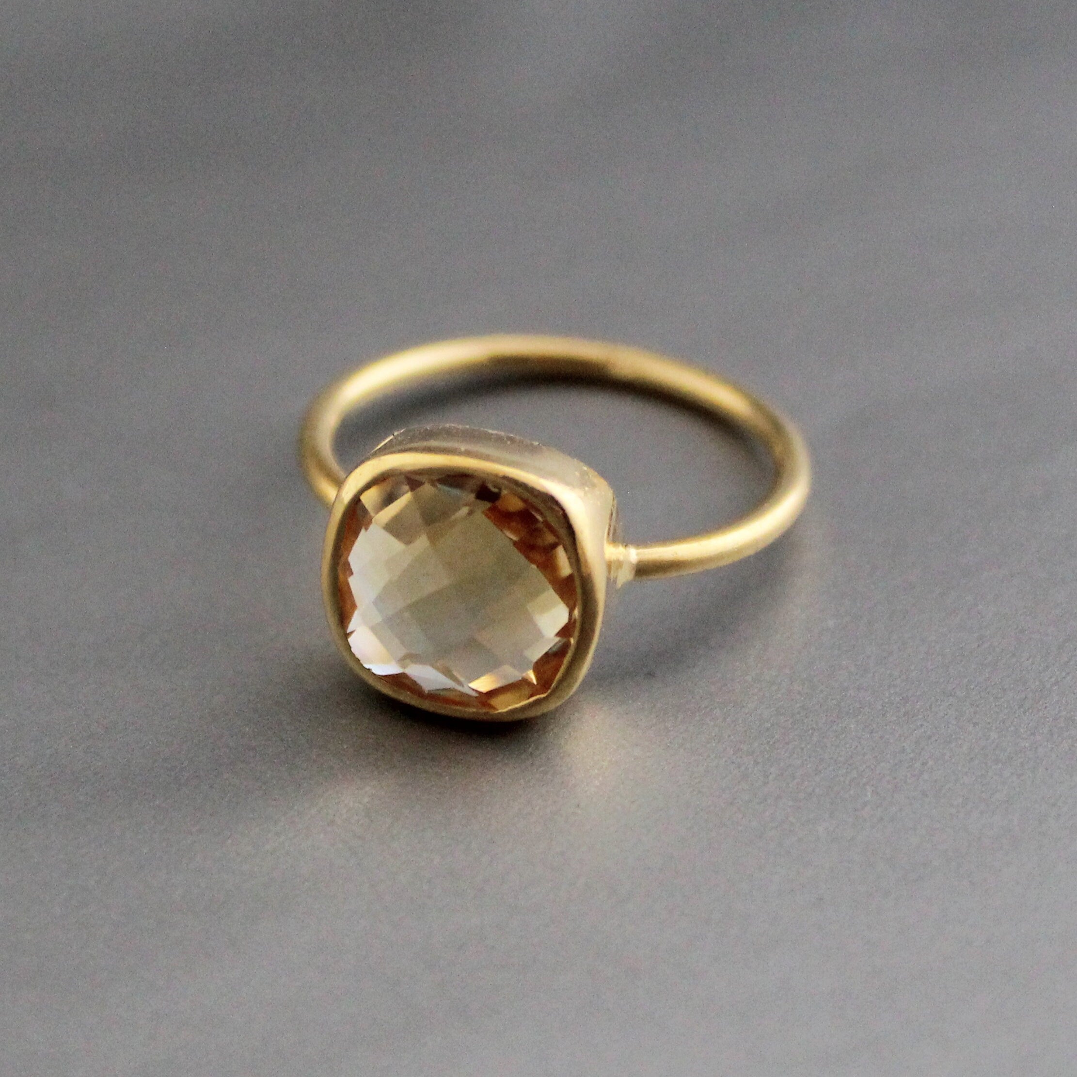 Genuine Citrine Ring, November Birthstone, Handmade Gemstone Jewelry, Gift for Mom, Delicate Ring, Unique Gemstone Rings