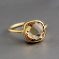 Genuine Citrine Ring, November Birthstone, Handmade Gemstone Jewelry, Gift for Mom, Delicate Ring, Unique Gemstone Rings