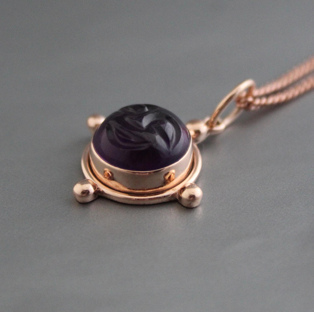 Celestial Jewelry Amethyst Pendant, Sterling Silver, Anxiety Relief, February Birthstone, Gift For Sister, Rose Gold Necklace