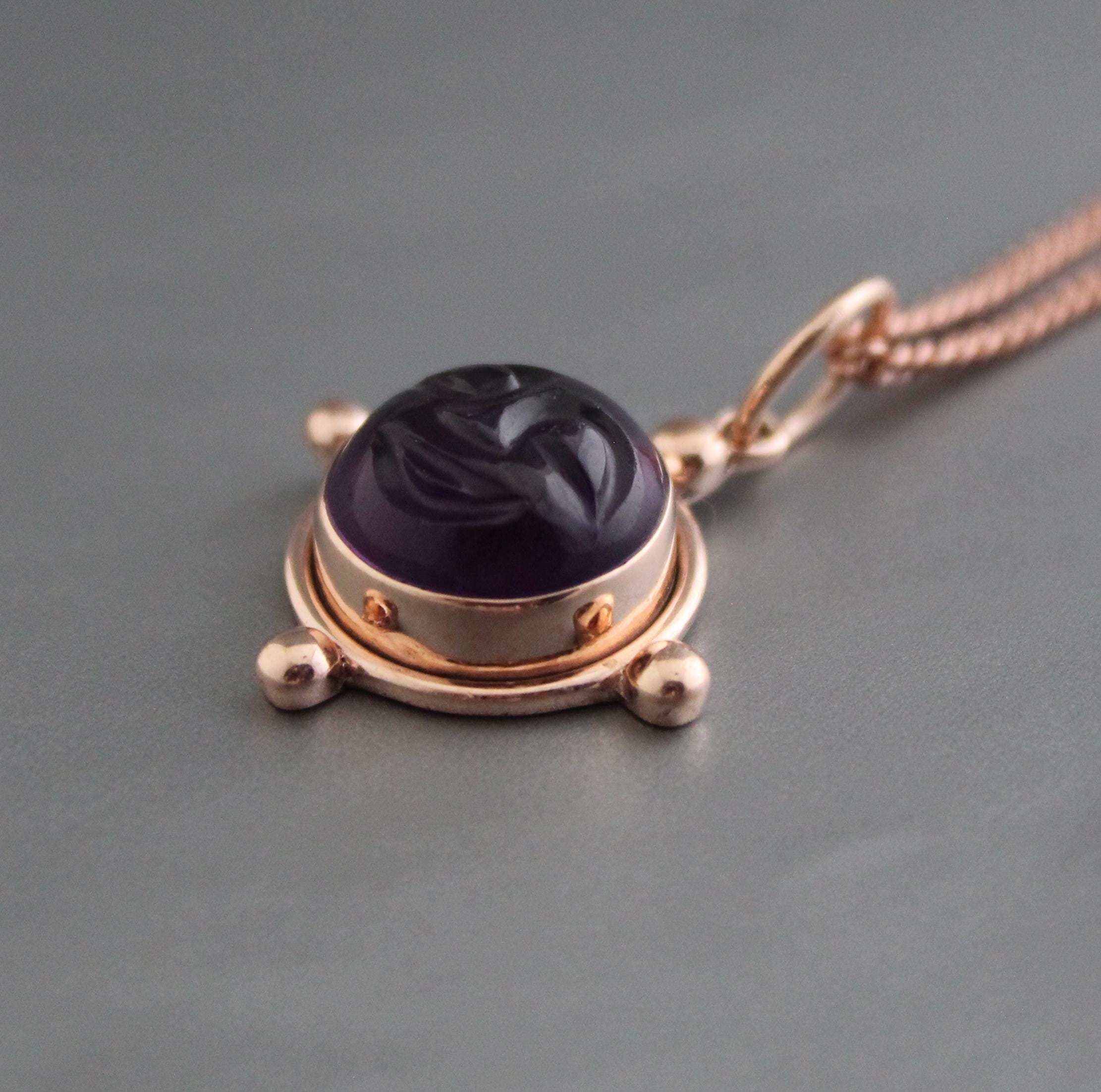 Celestial Jewelry Amethyst Pendant, Sterling Silver, Anxiety Relief, February Birthstone, Gift For Sister, Rose Gold Necklace