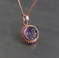 Amethyst Necklace, Rose Gold Necklace, Feburary Birthstone Jewelry, Boho Handmade, Personalized Gemstone Boho Jewelry