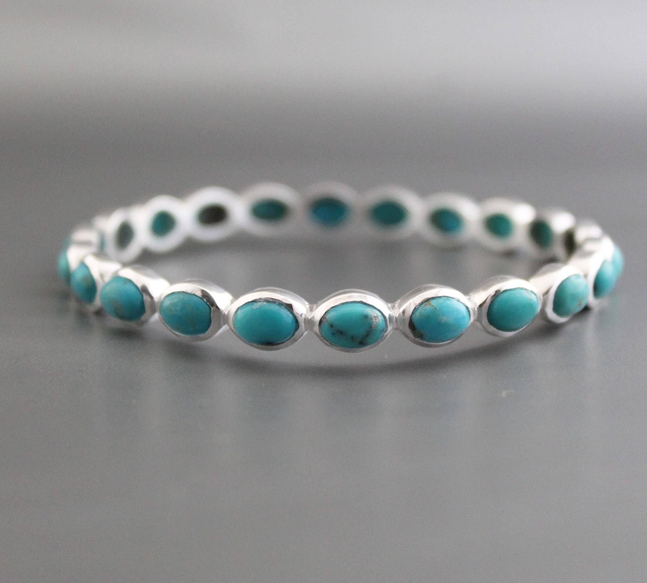 Turquoise Bracelet, Sterling Silver, December Birthstone, Bridal Jewelry Gift, Gift For Her, Healing Crystal Jewelry, Birthday Gift