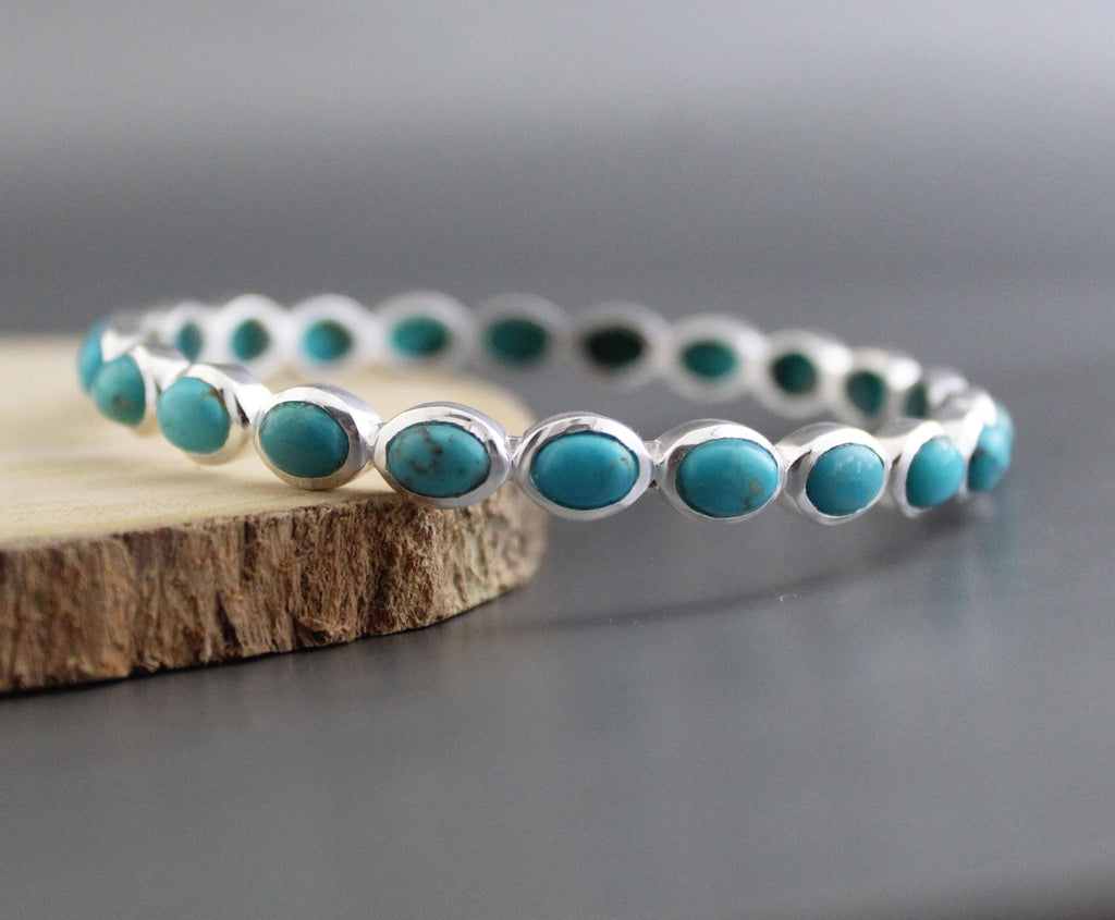 Turquoise Bracelet, Sterling Silver, December Birthstone, Bridal Jewelry Gift, Gift For Her, Healing Crystal Jewelry, Birthday Gift