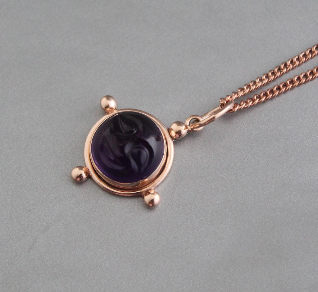 Celestial Jewelry Amethyst Pendant, Sterling Silver, Anxiety Relief, February Birthstone, Gift For Sister, Rose Gold Necklace