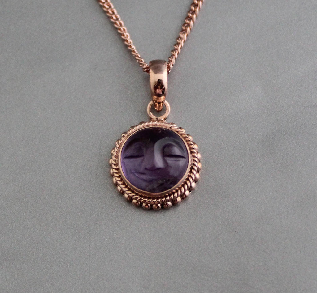 Amethyst Necklace, Rose Gold Necklace, Feburary Birthstone Jewelry, Boho Handmade, Personalized Gemstone Boho Jewelry