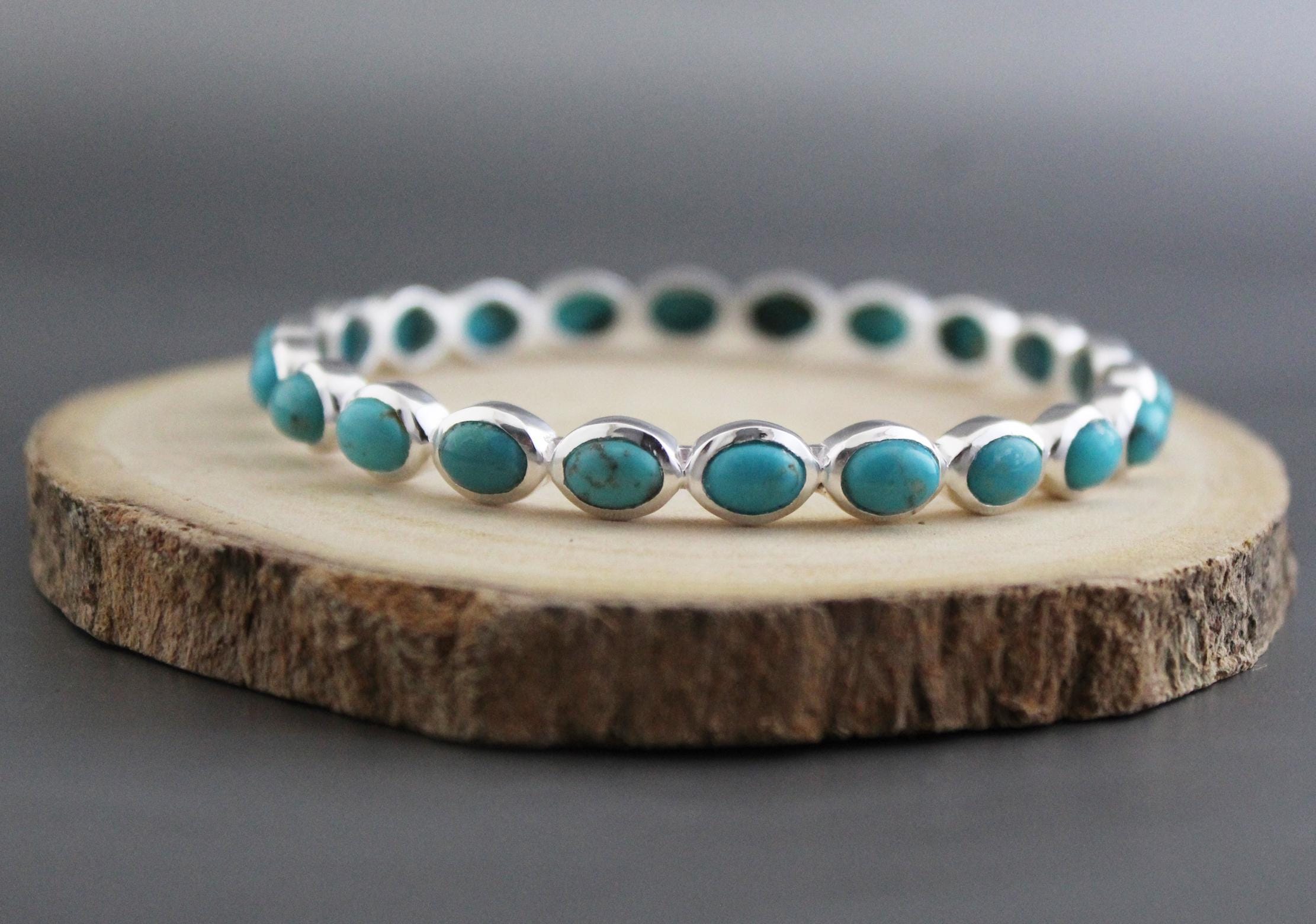 Turquoise Bracelet, Sterling Silver, December Birthstone, Bridal Jewelry Gift, Gift For Her, Healing Crystal Jewelry, Birthday Gift
