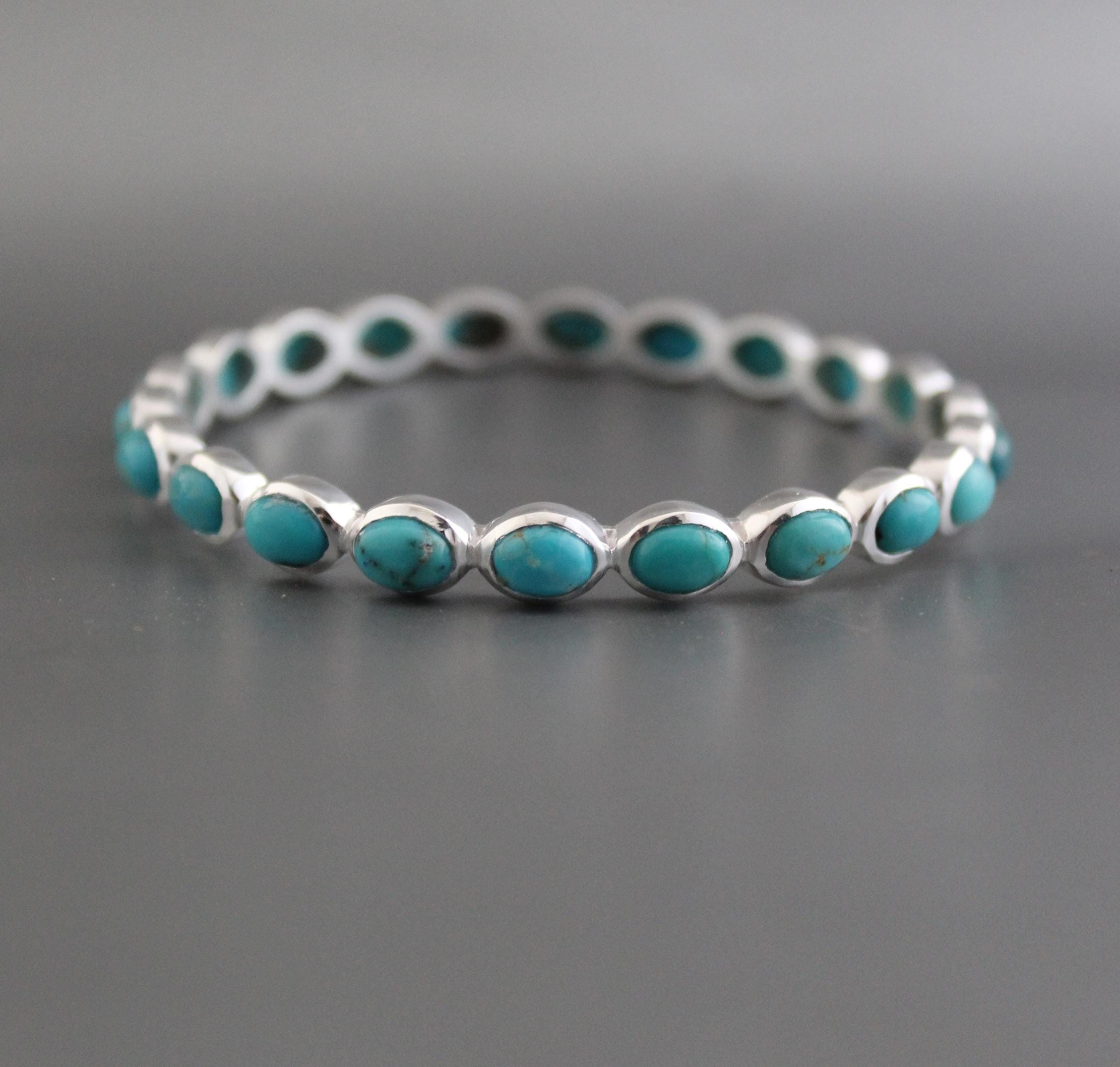 Turquoise Bracelet, Sterling Silver, December Birthstone, Bridal Jewelry Gift, Gift For Her, Healing Crystal Jewelry, Birthday Gift
