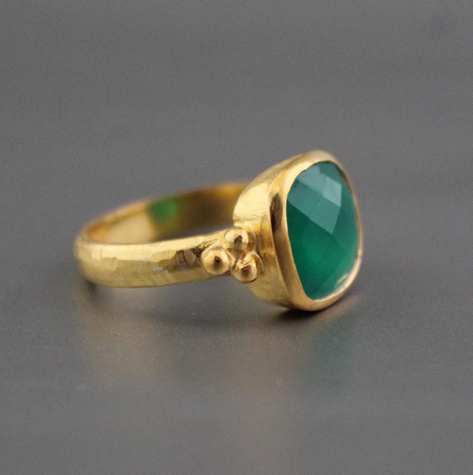 Green Onyx Ring, Green Gemstone Ring, Chunky Statement Ring, Bold Crystal Jewelry, Mothers Day