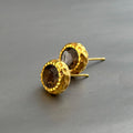 Smoky Topaz Stud Earrings, Gold Studs, Gift for Her, Minimalist Earrings, Small Stud Earrings, Birthstone Earrings