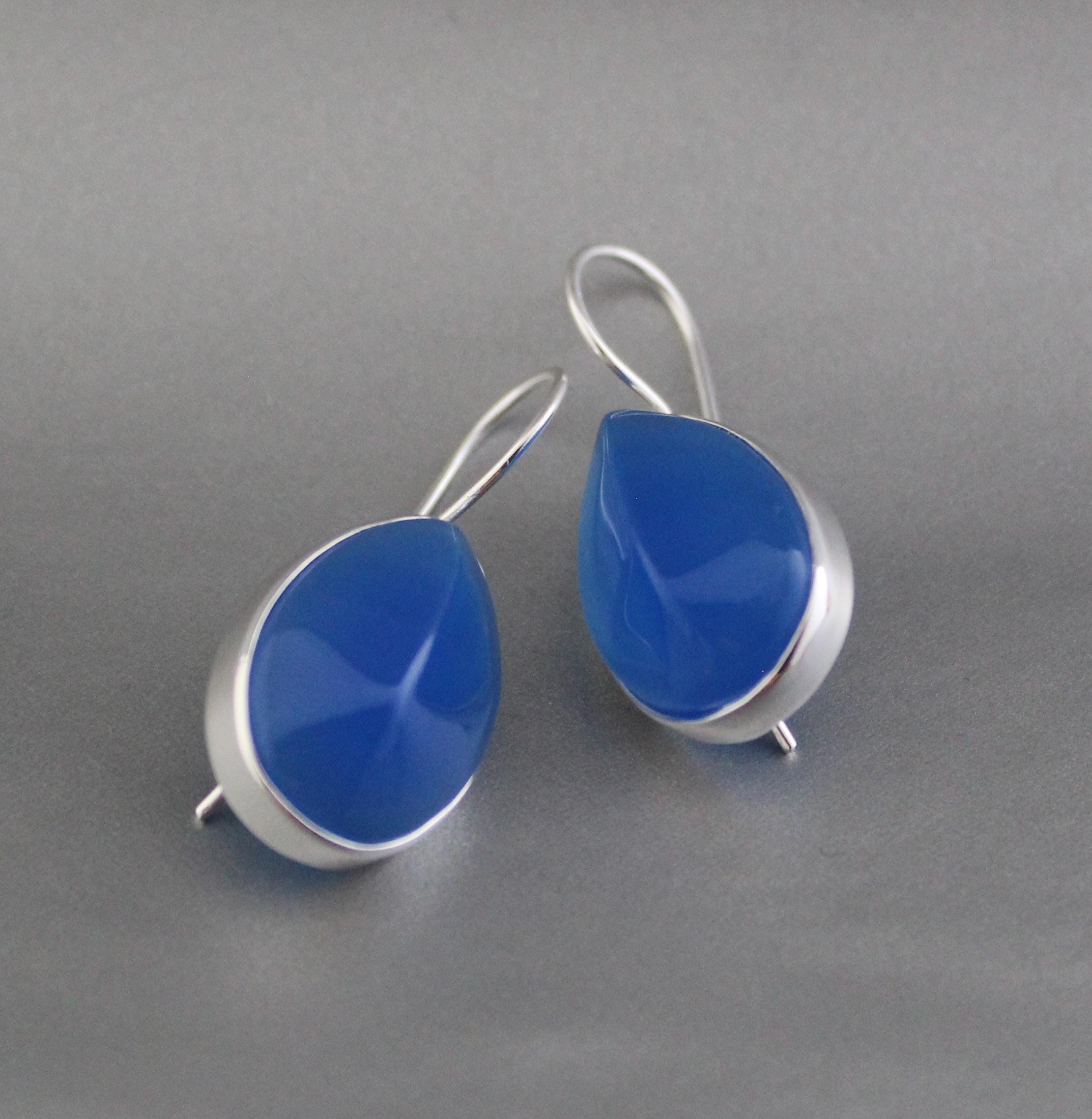 Blue Chalcedony Earrings, Gemstone Earrings, Minimalist Earrings, Drop Earrings, Handmade Earrings, Bridesmaid Gifts, Anniversary Gift