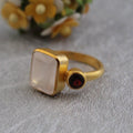 Rose Quartz Ring, Gift for Mom, Personalized Gifts, 14K Gold Boho Jewelry, Statement Vintage Style Ring, Unique Bridal or Engagement Rings