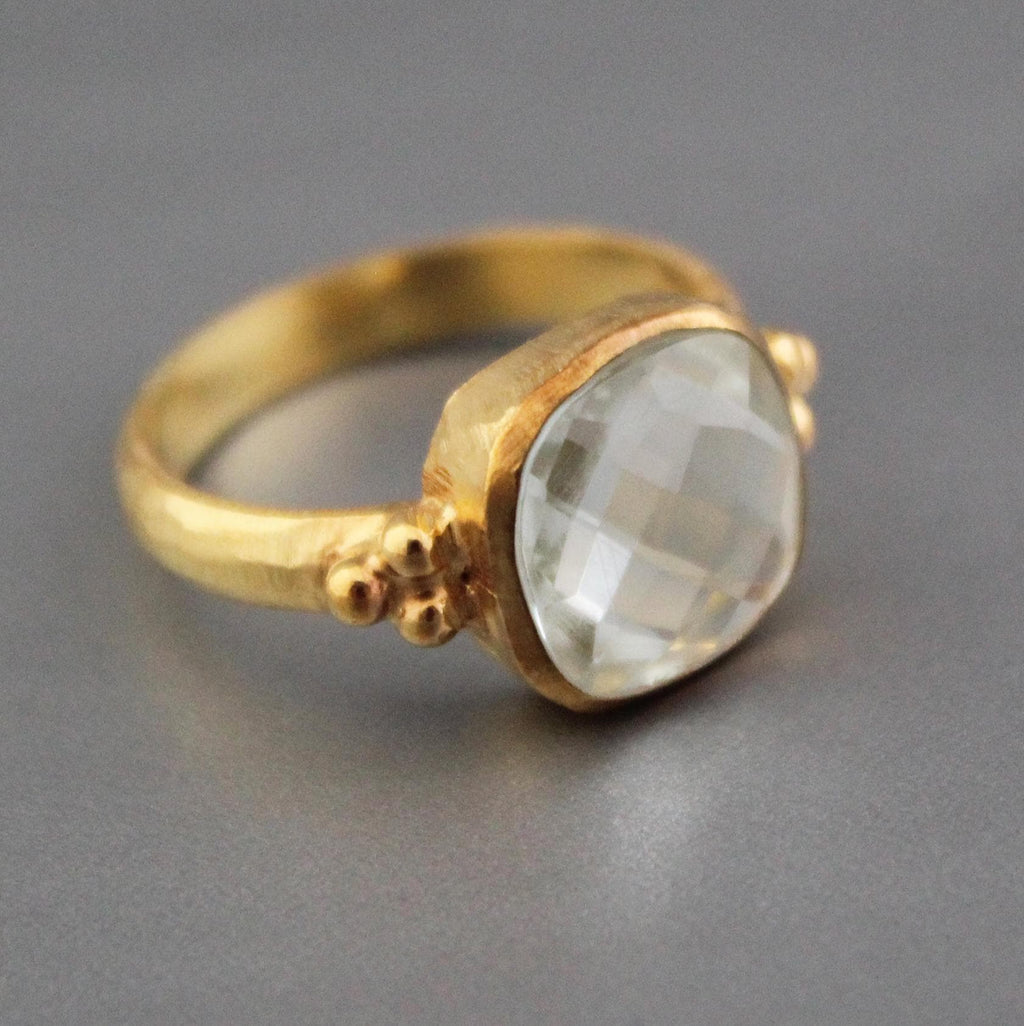 Clear Quartz Ring, 925 Sterling Silver, April Birthstone, Anniversary Gift, Gift for Girlfriend