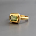 Handmade Peridot Ring, August Birthstone, 18K Yellow Gold Fill, peridot gifted ring, dainty peridot ring