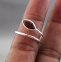 Garnet Dainty Ring, Sterling Silver 925 Garnet Ring, Nature Inspire Ring, Gift For Her, January Birthstone Ring
