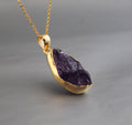 Handmade Raw Amethyst Necklace: Sterling Silver Healing Crystal
