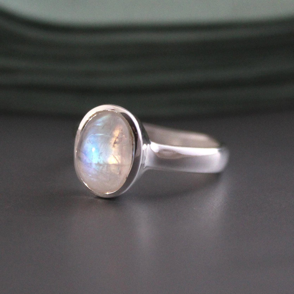 Rainbow Moonstone Ring, moonstonering, Handmade Sterling Silver June Birthstone, Unique Jewelry, Gemstone Jewelry, Gift for Mom