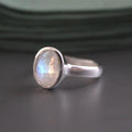 Rainbow Moonstone Ring, moonstonering, Handmade Sterling Silver June Birthstone, Unique Jewelry, Gemstone Jewelry, Gift for Mom