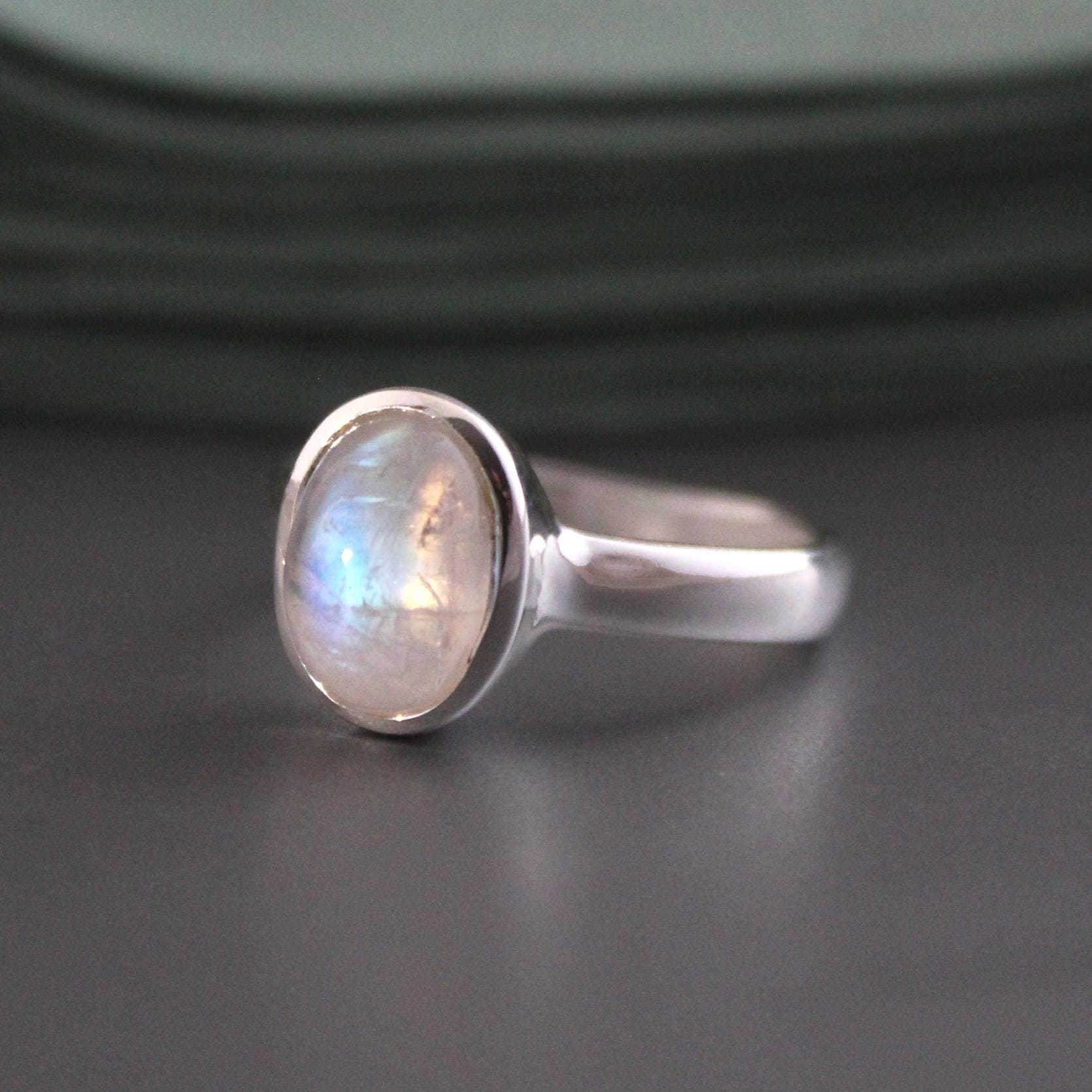 Rainbow Moonstone Ring, moonstonering, Handmade Sterling Silver June Birthstone, Unique Jewelry, Gemstone Jewelry, Gift for Mom