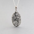 Black Rutilated Quartz Necklace, Sterling Silver Healing Crystal Pendant, Rutile jewelry, Gemstone pendant