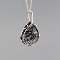 Black Rutilated Quartz Necklace, Handmade 925 Sterling Silver Gemstone Jewelry, black rutile jewelry