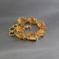 Raw Citrine Bracelet: 18K Gold Sterling Silver November Birthstone