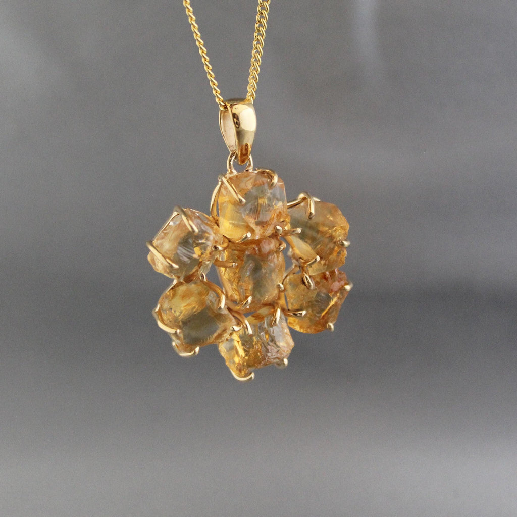 Raw Citrine Necklace, Handmade Raw Crystal Necklace, Unique Necklace for Healing Energy, November Birthstone Jewelry, Gift for Mom