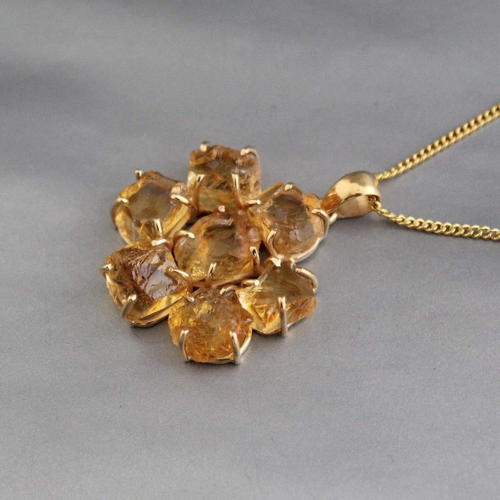 Raw Citrine Necklace, Handmade Raw Crystal Necklace, Unique Necklace for Healing Energy, November Birthstone Jewelry, Gift for Mom