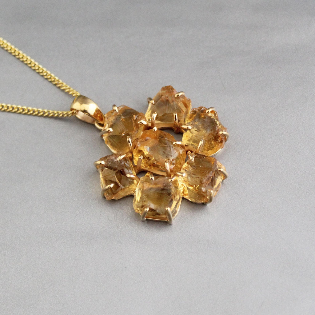 Raw Citrine Necklace, Handmade Raw Crystal Necklace, Unique Necklace for Healing Energy, November Birthstone Jewelry, Gift for Mom