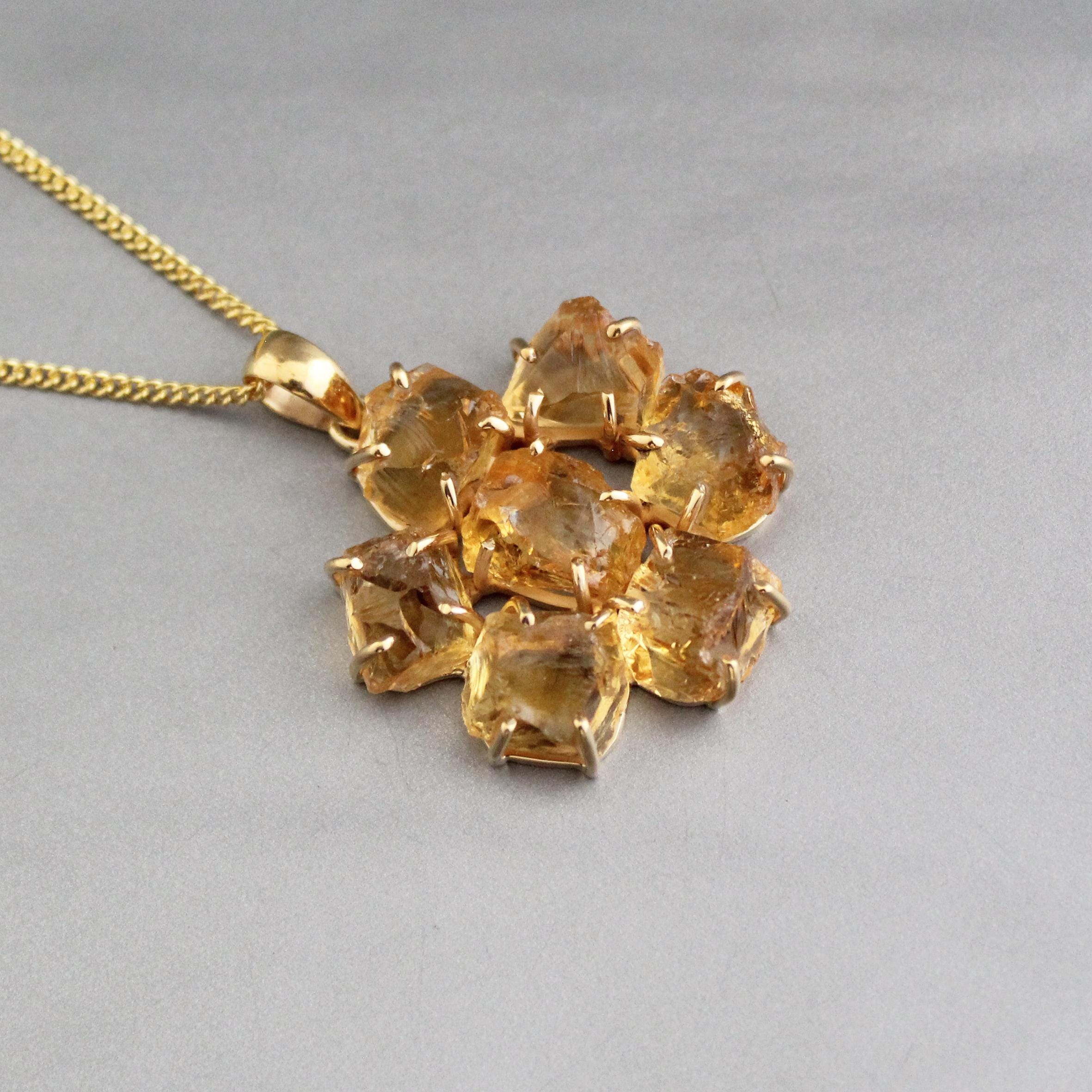 Raw Citrine Necklace, Handmade Raw Crystal Necklace, Unique Necklace for Healing Energy, November Birthstone Jewelry, Gift for Mom