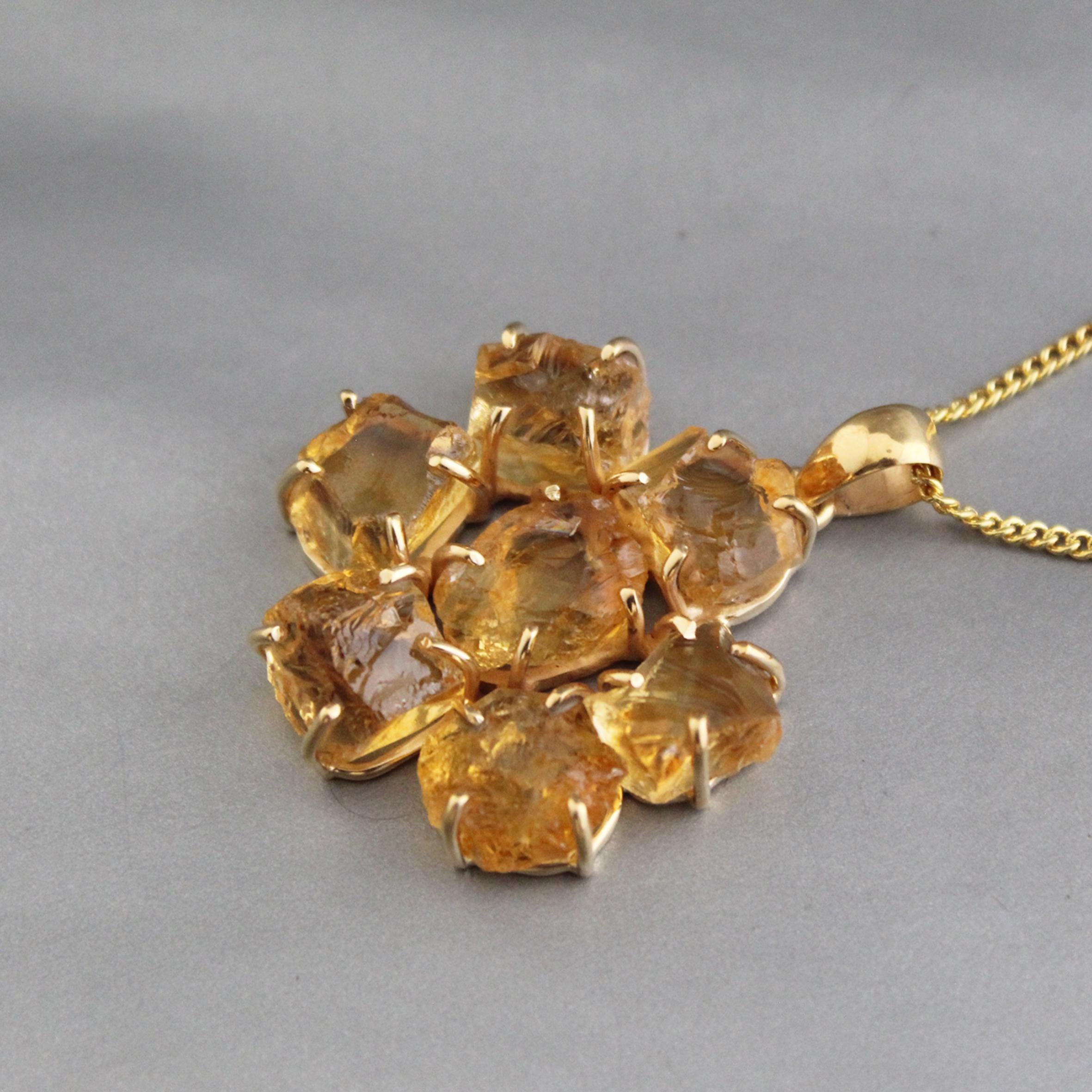 Raw Citrine Necklace, Handmade Raw Crystal Necklace, Unique Necklace for Healing Energy, November Birthstone Jewelry, Gift for Mom