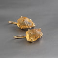 Raw Citrine Earrings: Sterling Silver, November Birthstone