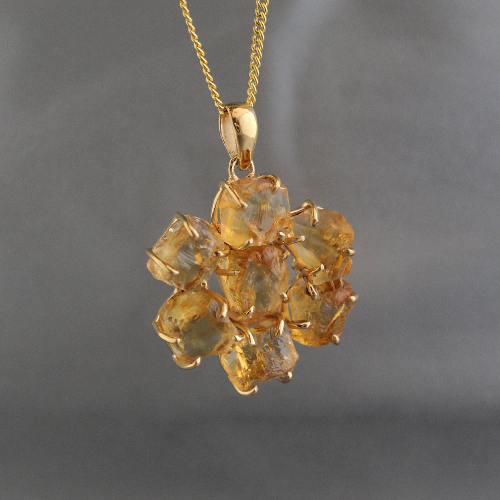 Raw Citrine Necklace, Handmade Raw Crystal Necklace, Unique Necklace for Healing Energy, November Birthstone Jewelry, Gift for Mom