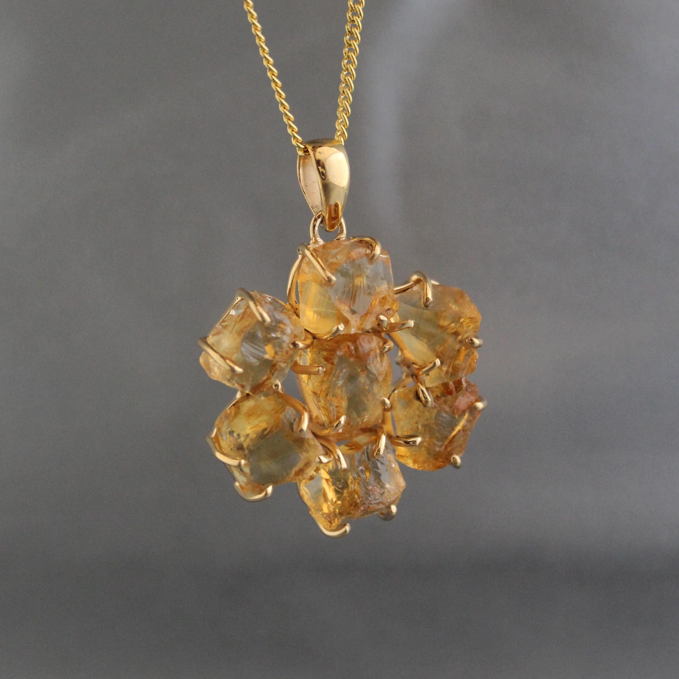 Raw Citrine Necklace, Handmade Raw Crystal Necklace, Unique Necklace for Healing Energy, November Birthstone Jewelry, Gift for Mom