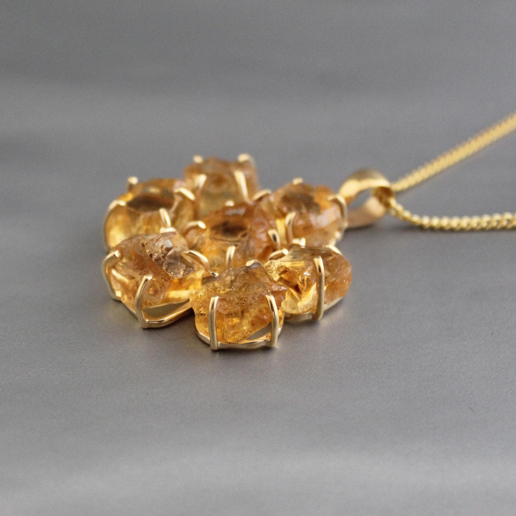Raw Citrine Necklace, Handmade Raw Crystal Necklace, Unique Necklace for Healing Energy, November Birthstone Jewelry, Gift for Mom