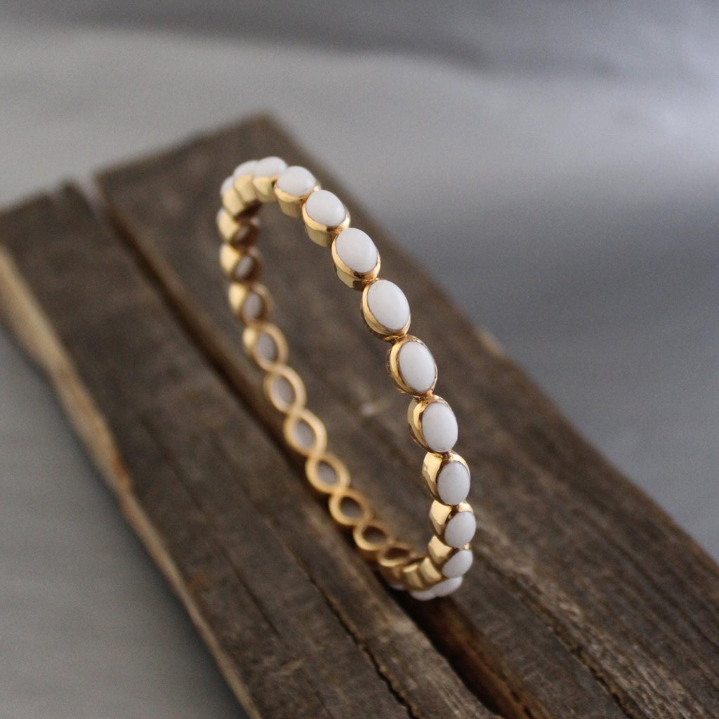 White Agate Bracelet, 14K Gold, Bridal Jewelry Gift, Gift For Her, Healing Crystal Jewelry, Birthday Gift