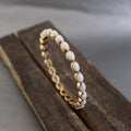 White Agate Bracelet, 14K Gold, Bridal Jewelry Gift, Gift For Her, Healing Crystal Jewelry, Birthday Gift