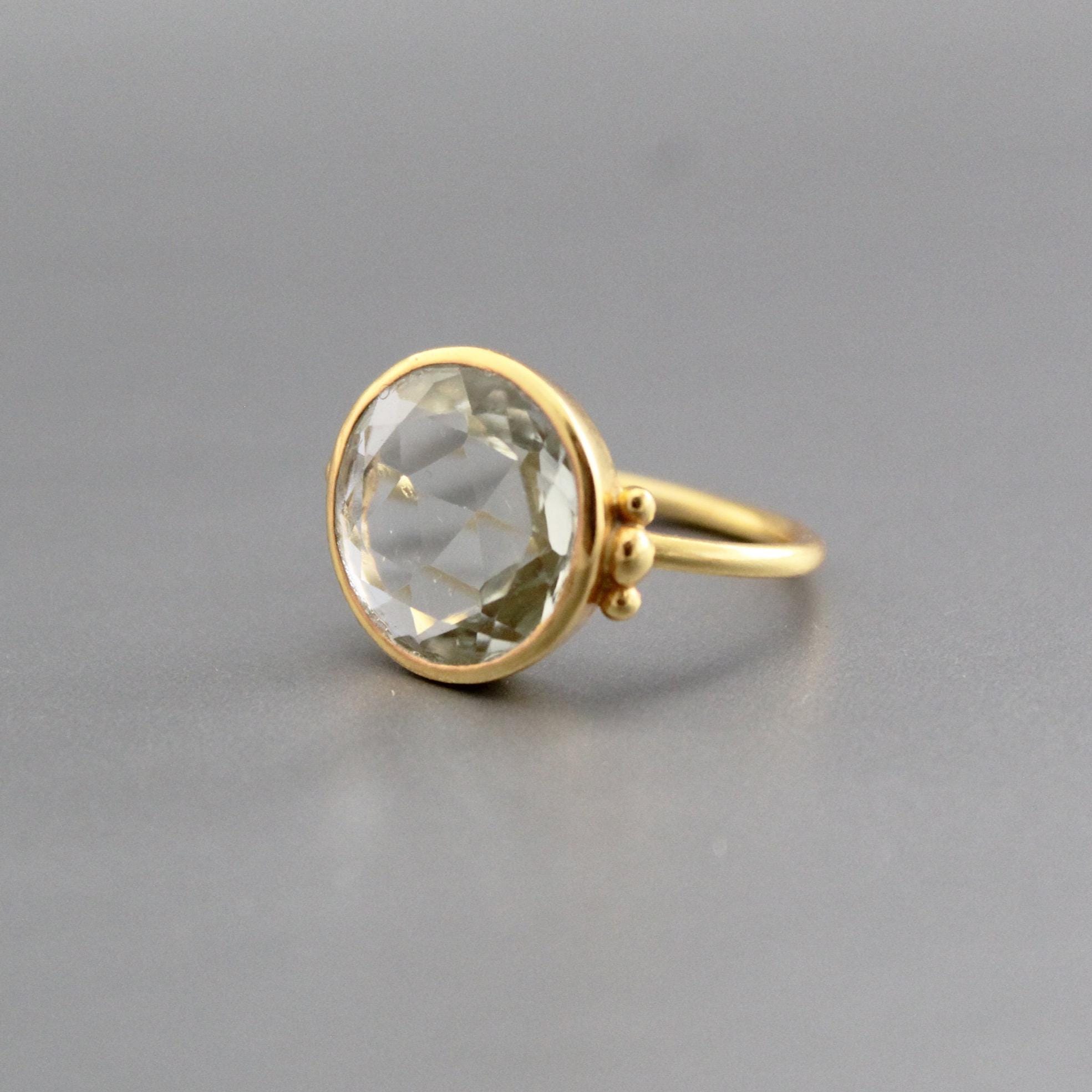 Green Amethyst Ring, Prasiolite Ring, 925 Solid Sterling Silver, 14k Gold Vermeil, Gift For Mother, February Birthstone